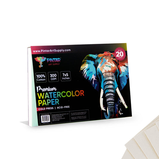 Pintar 100% Cotton Watercolor Paper Block, 140lb Rough Grain