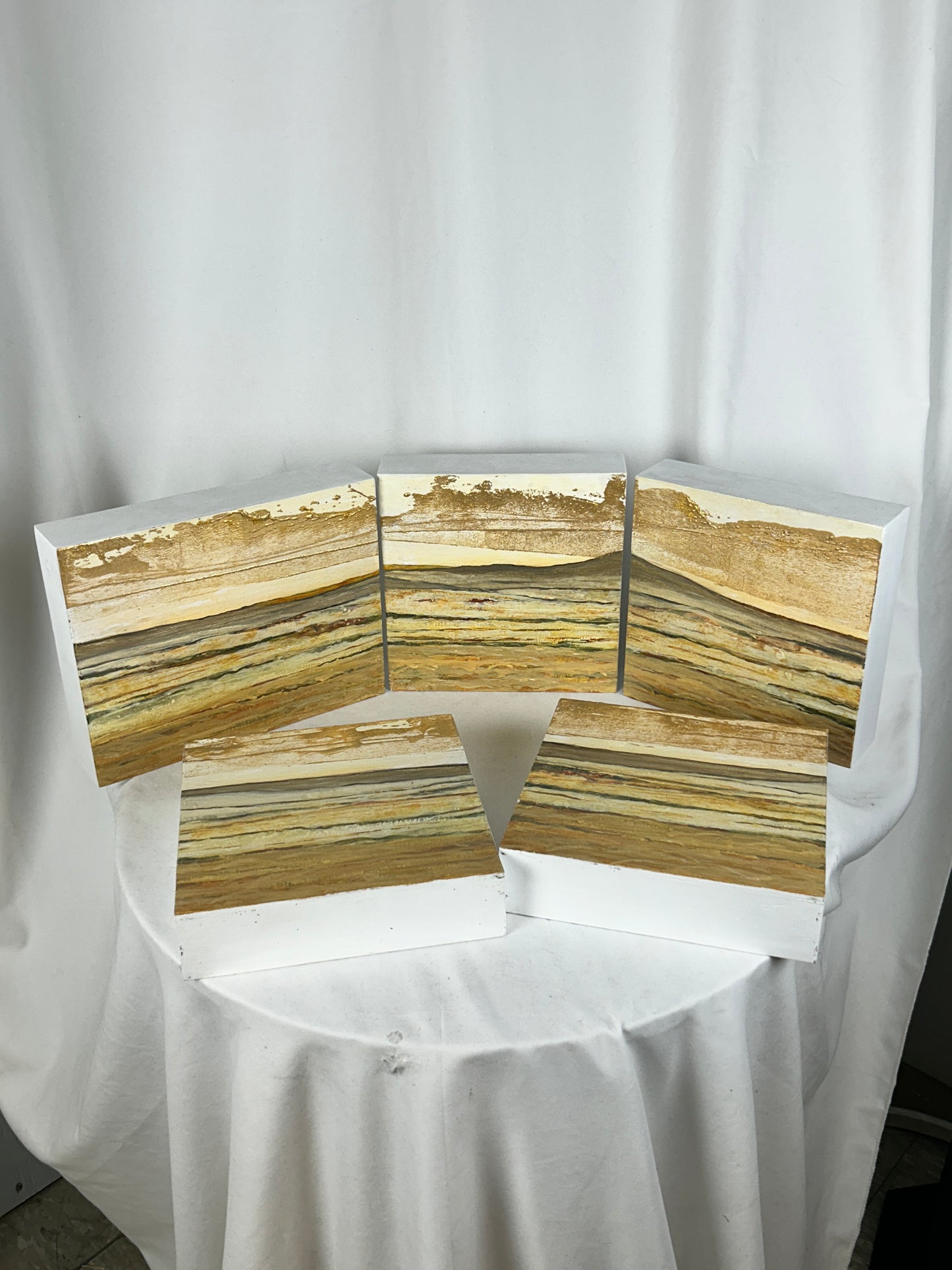 5 piece landscape on Birch panel