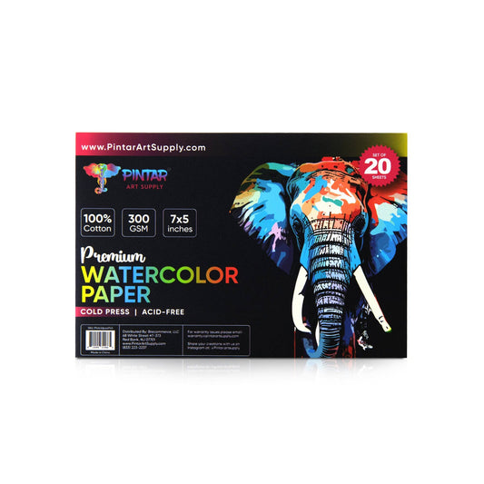 Pintar 100% Cotton Watercolor Paper Block, 140lb Rough Grain